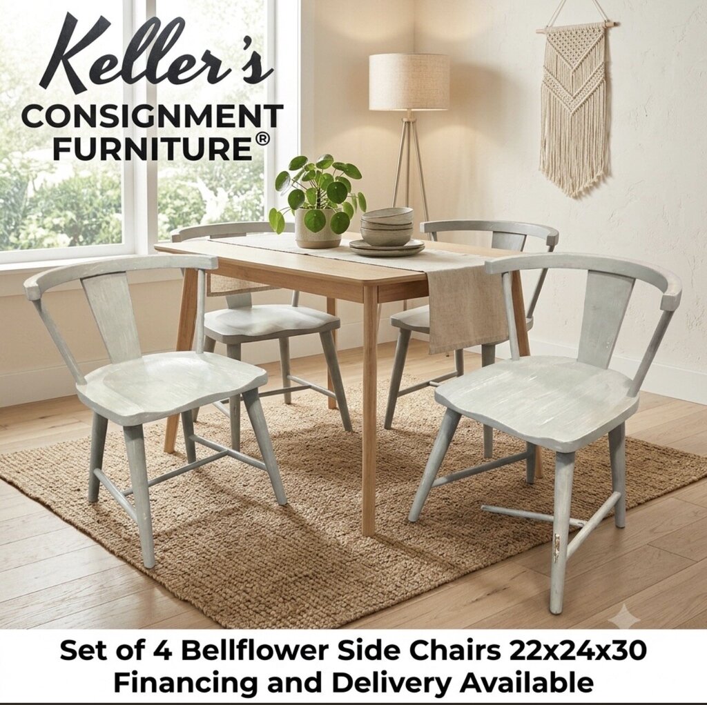 85955 - Set of 4 Trisha Yearwood XXX & OOOs Bellflower Side Chair 22x24x30