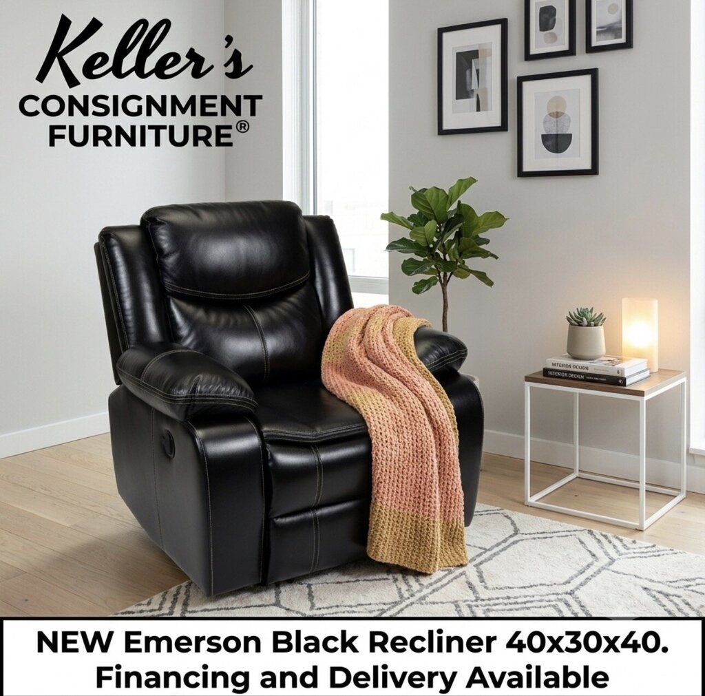 Emerson Black NEW Rocker Recliner 40x30x40 (665042)