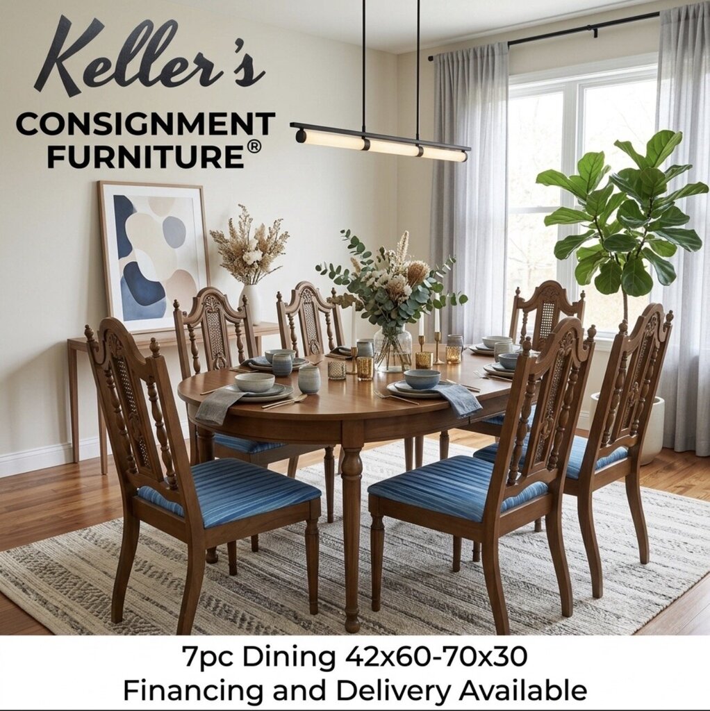 86115 - Oval 7pc Dining Set 42x60-70x30