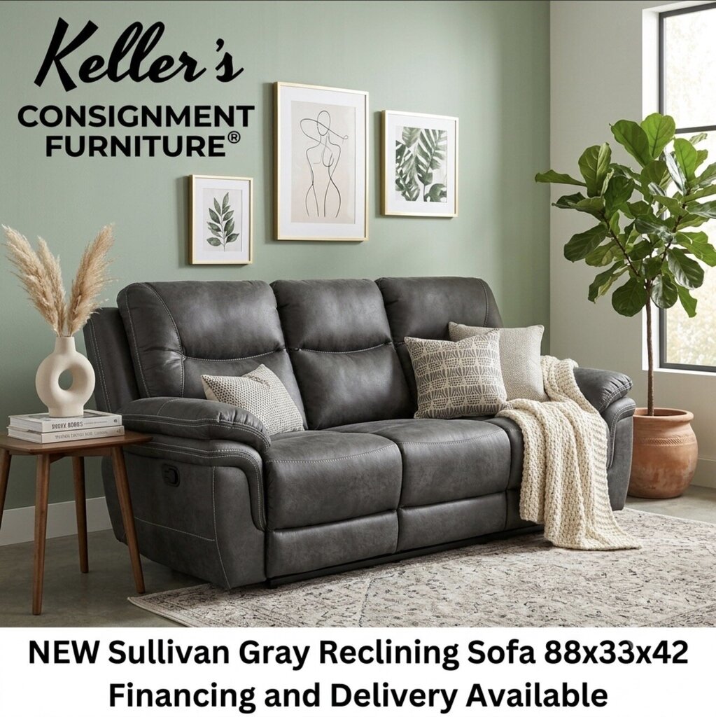 Sullivan Gray NEW Reclining Sofa 88x33x42 (MR70903-1148)