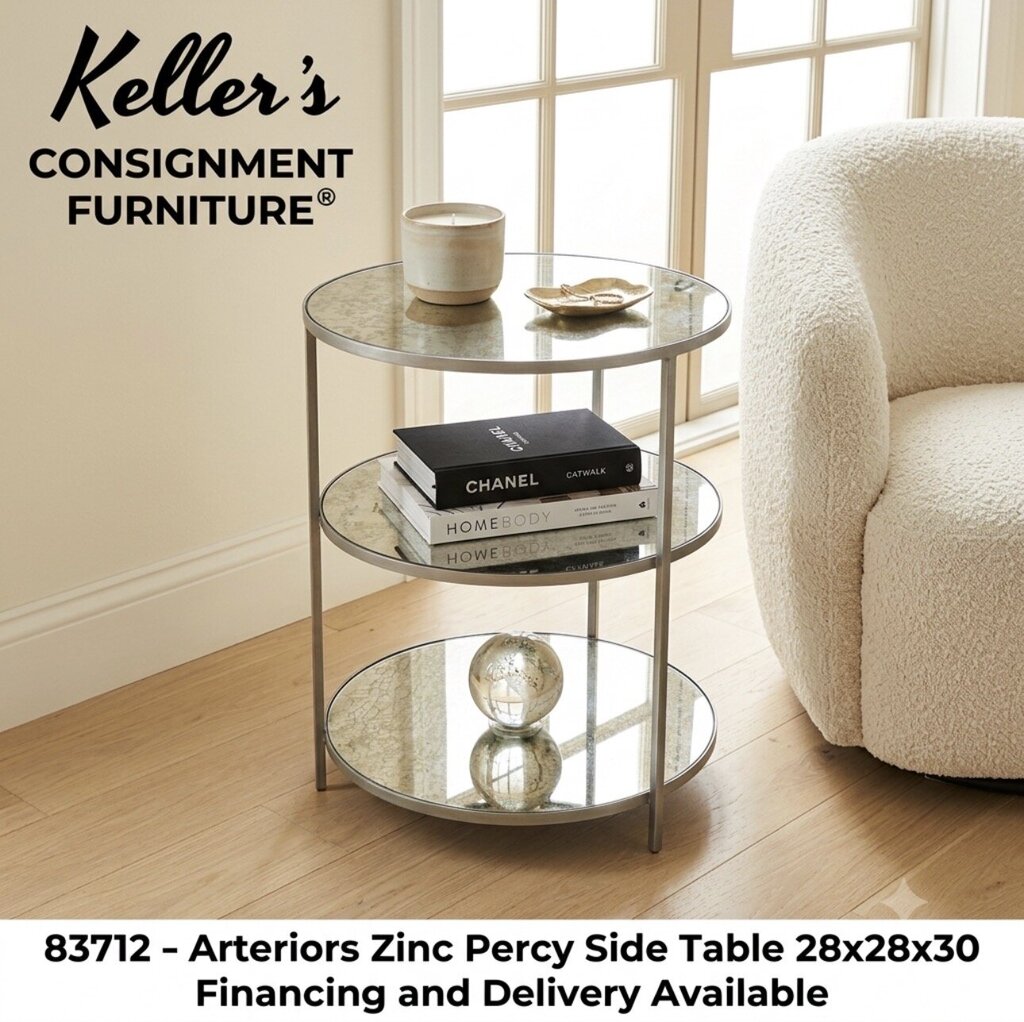 83712 - Arteriors Zinc Percy Side Table 28x28x30