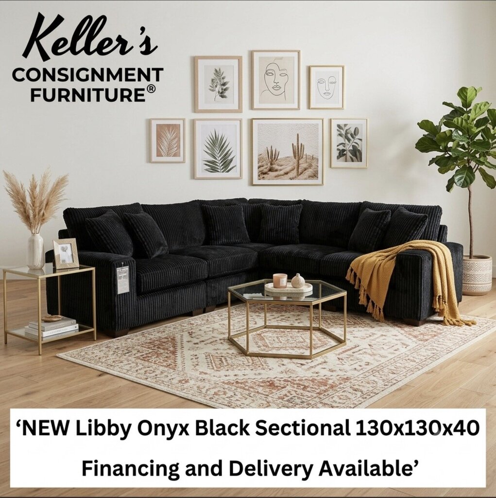 Libby Black Onyx NEW 5pc Modular Sectional 130x130x40 (1300-03)