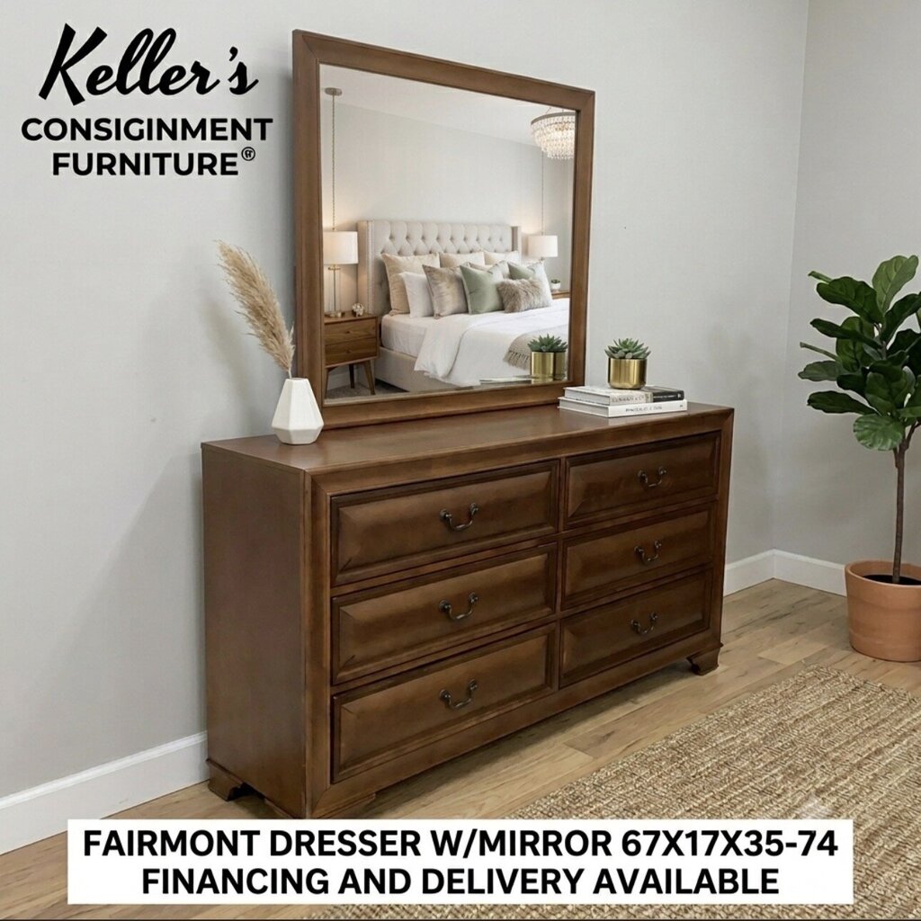 Fairmont NEW Dresser w/Mirror 67x17x35-74 (133394-95)