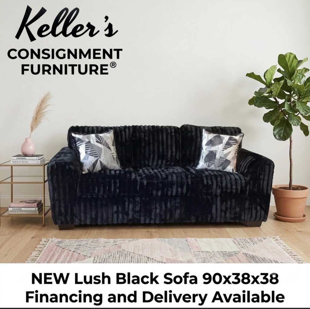Lush Black NEW Sofa 90x38x38 (7603)