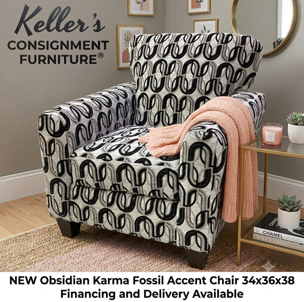 Obsidian Karma Fossil Accent Chair 34x36x38 (9001)