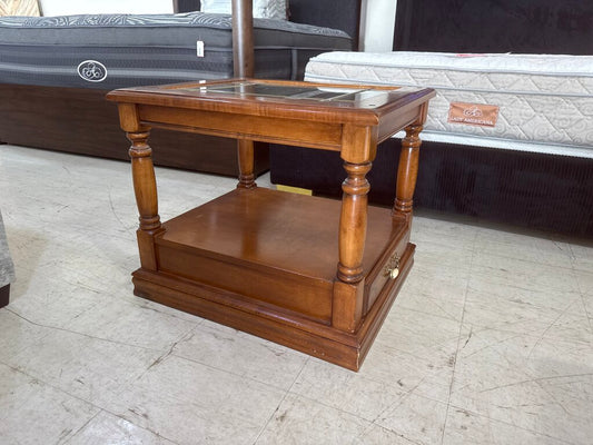 86175 - Glass Top Side Table w/Drawer 26x22x22