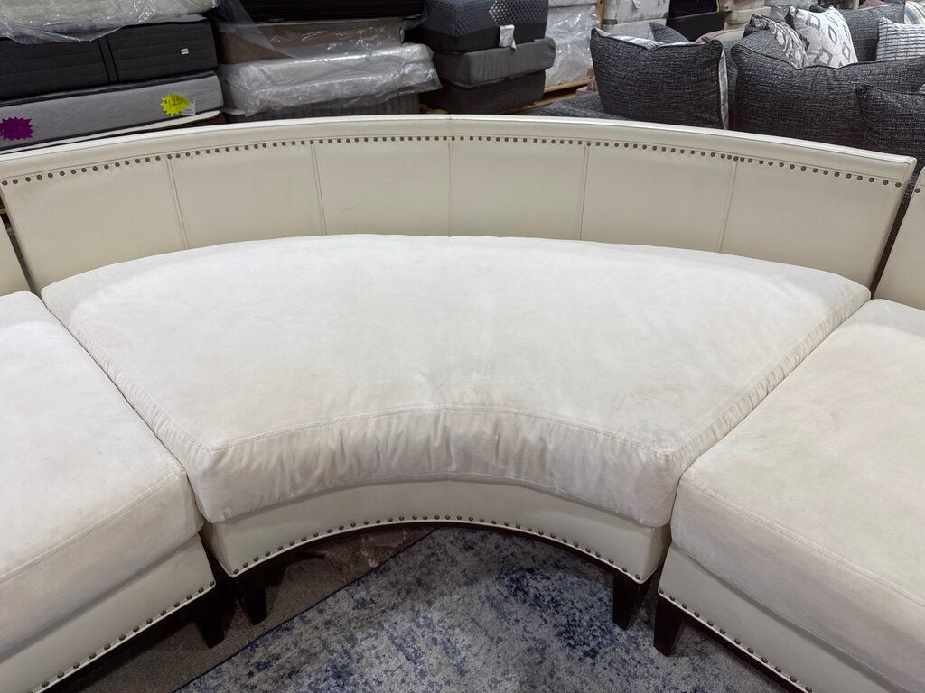 86155 - Leather 3pc Curved Sectional 109x109x33
