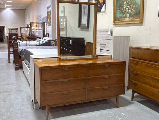 86164 Lane Alta Vista MCM 6 Drawer Dresser w/Mirror (56x18x32)(m-28x4x38)