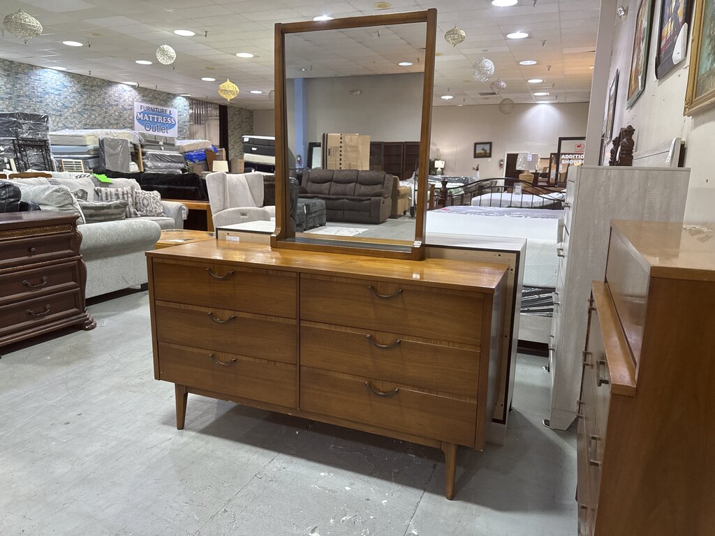 86164 Lane Alta Vista MCM 6 Drawer Dresser w/Mirror (56x18x32)(m-28x4x38)