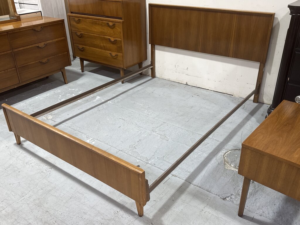 86166 - Rhythm MCM Walnut Full Size Bed Frame 58x2x38