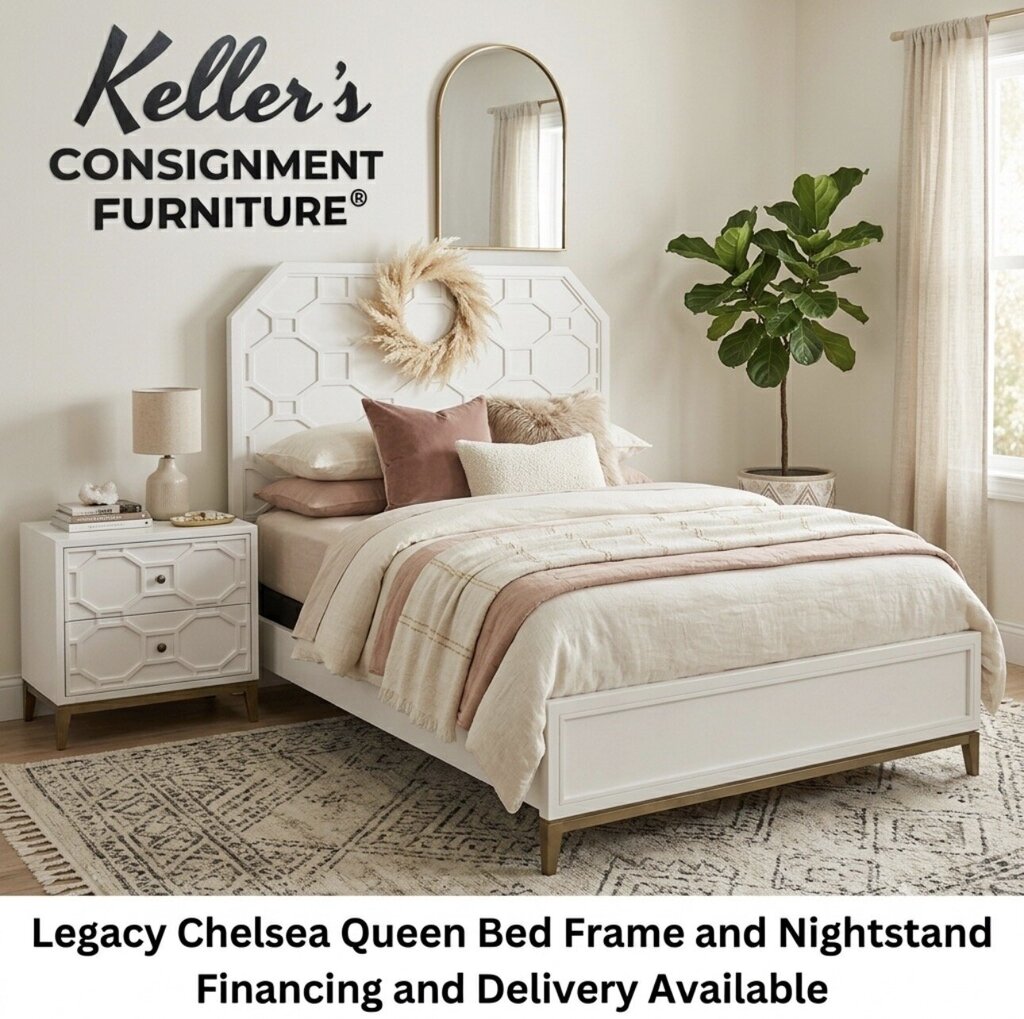 86149 (8524-32) Legacy Chelsea Queen Bedframe and Nightstand (63x86x64)(28x17x28)