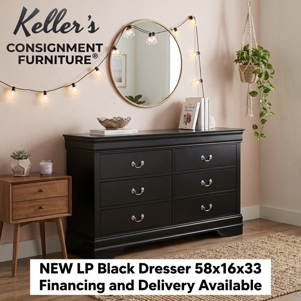LP Black NEW Dresser 58x16x33 (119294)