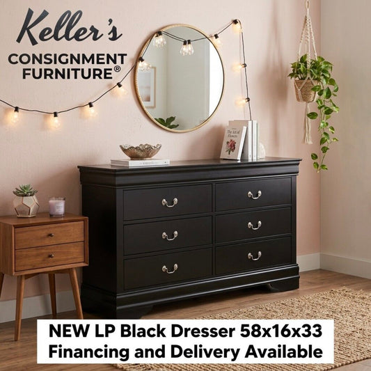 LP Black NEW Dresser 58x16x33 (119294)