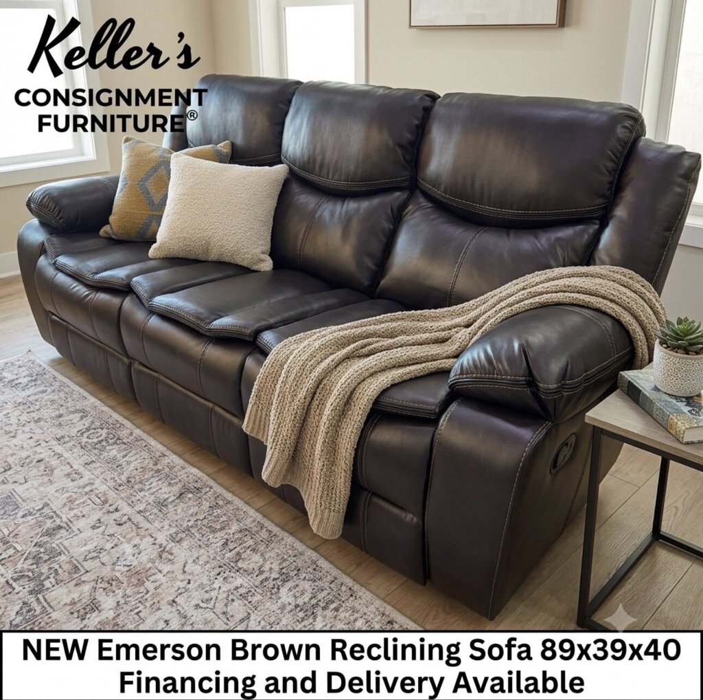 Emerson Brown NEW Motion/Reclining Sofa w/Drop Down Tray - 89x39x40 (665240)