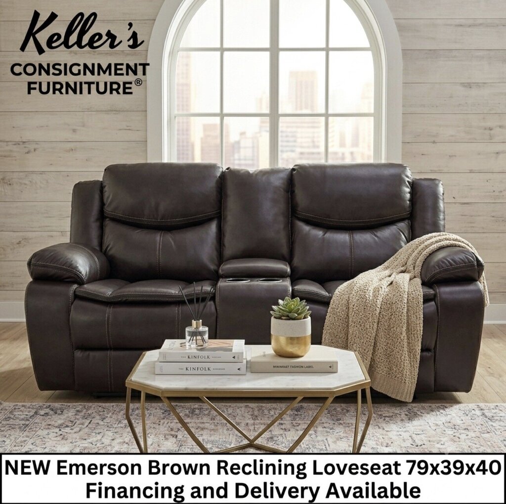 Emerson Brown NEW Motion Reclining Loveseat w/Console & USB - 79x39x40 (665241)