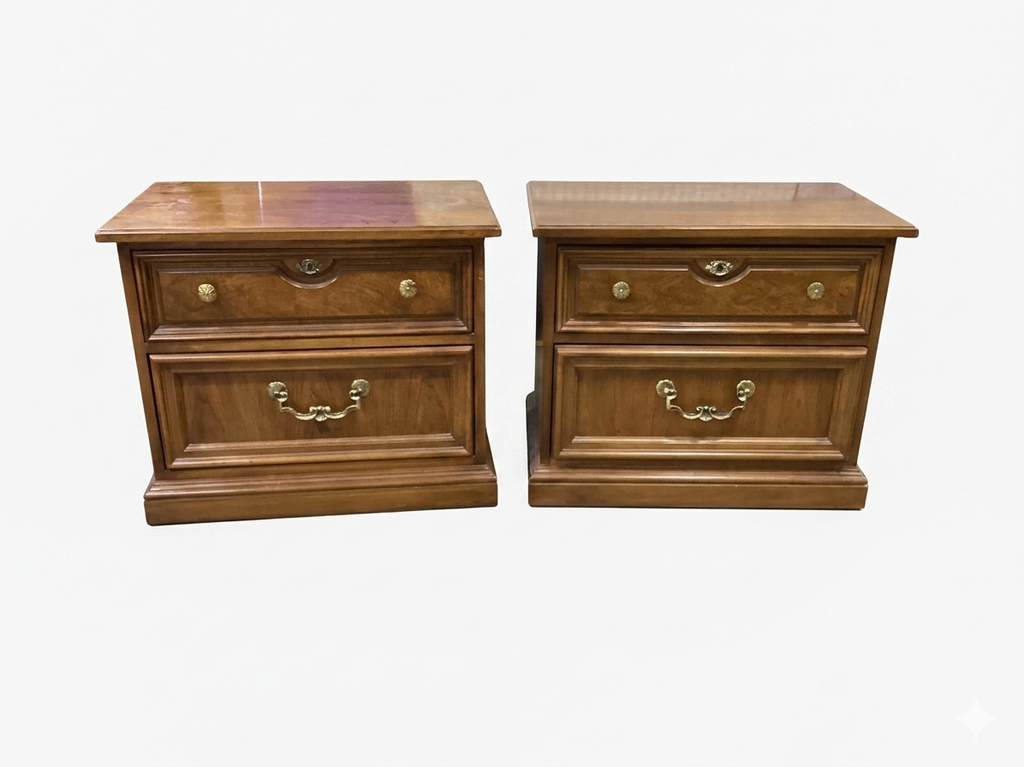 86181 - Thomasville Traditional Pair of Nightstands 26x16x22