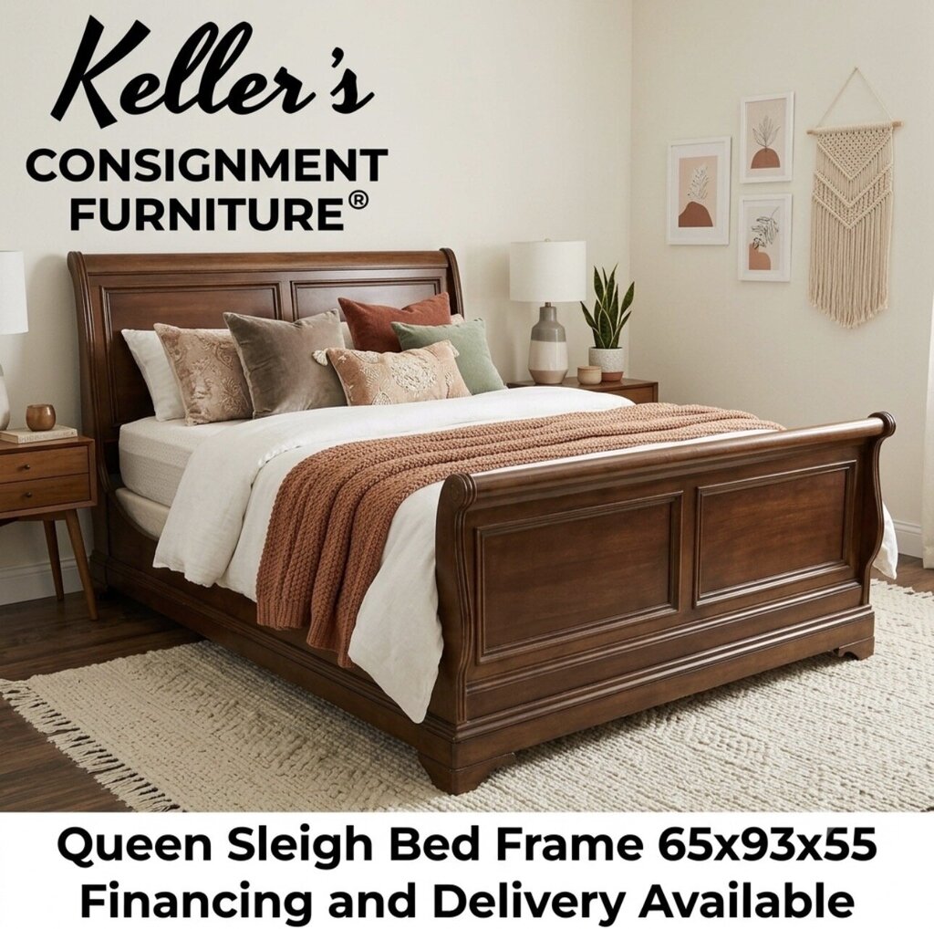 86170 - Queen Sleigh Bed Frame 65x93x55