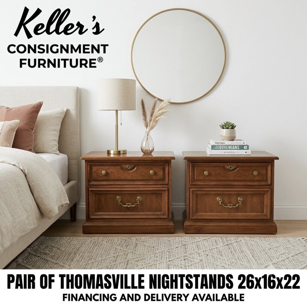 86181 - Thomasville Traditional Pair of Nightstands 26x16x22