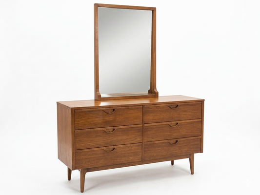 86164 Lane Alta Vista MCM 6 Drawer Dresser w/Mirror (56x18x32)(m-28x4x38)