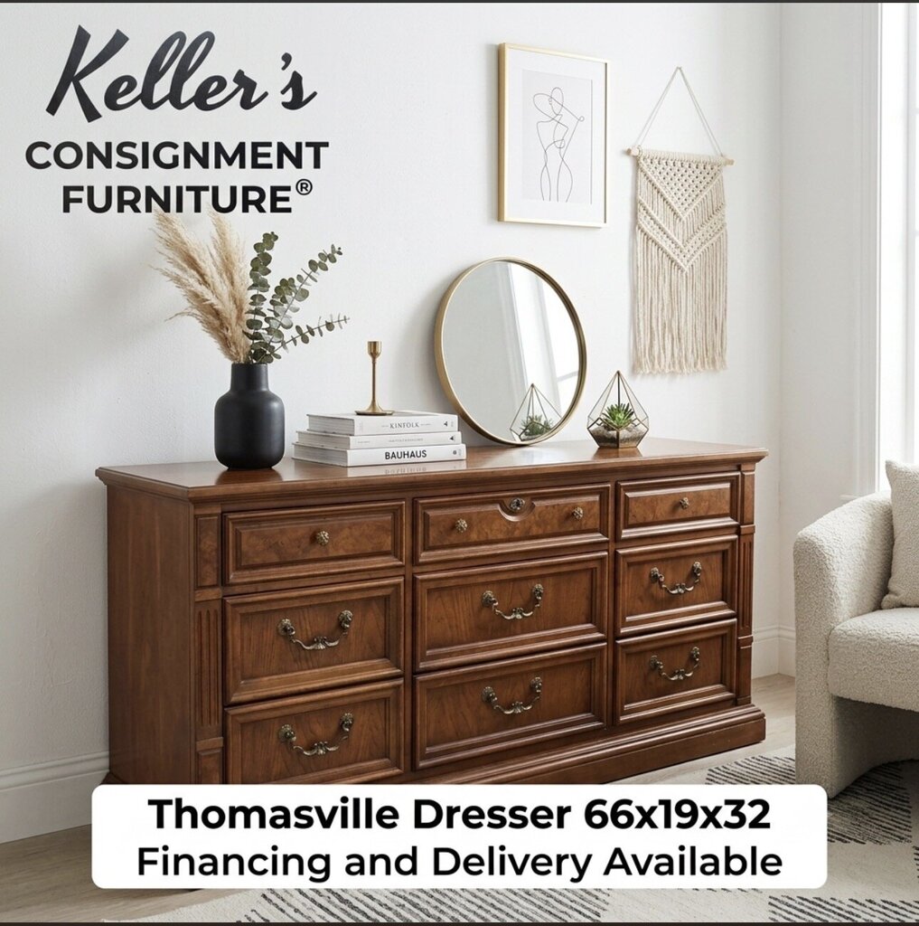 86183 Thomasville Traditional 9 Drawer Dresser 66x19x32