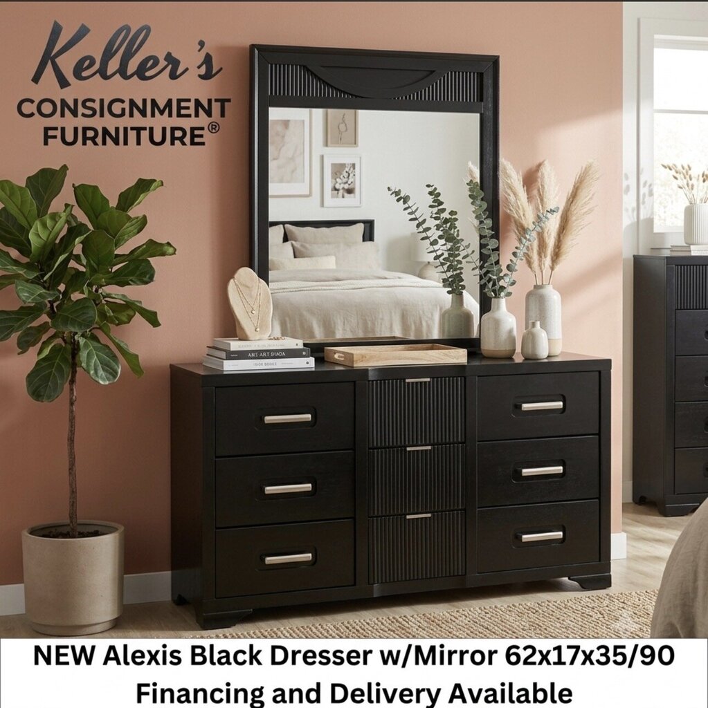 Alexis NEW Dresser w/Mirror 62x17x35/90 (FBDSRA-0165A)
