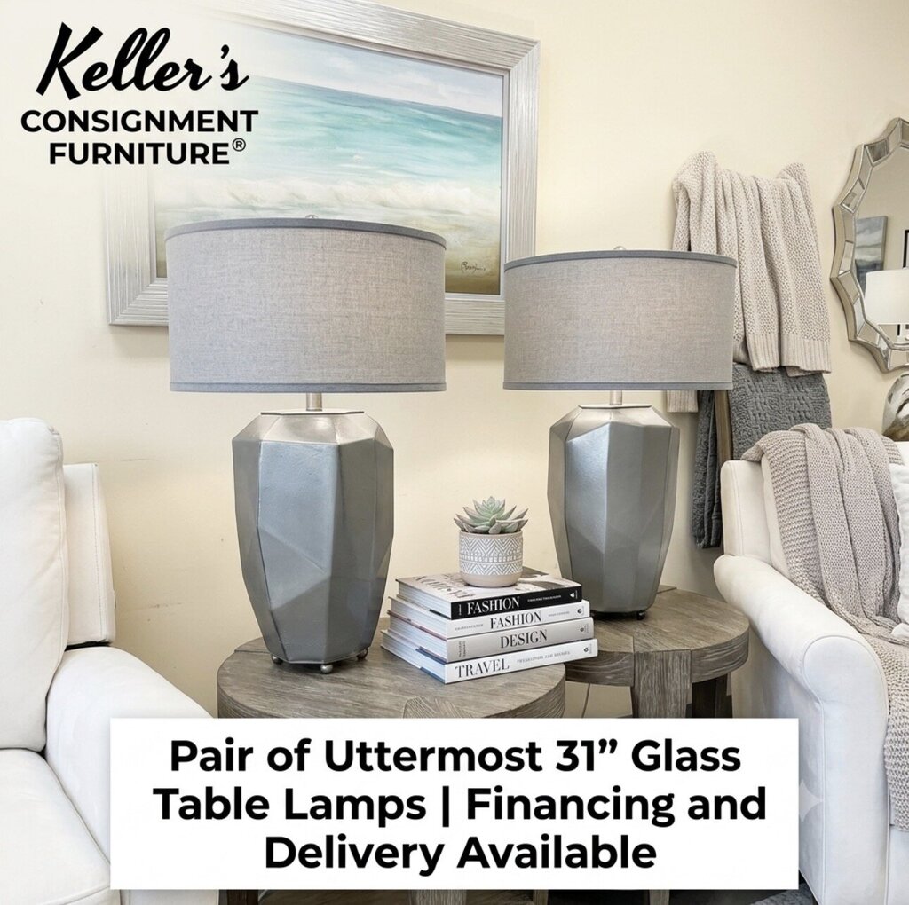 80916 (8524-19) Uttermost Pair Of Glass 31" Table Lamps