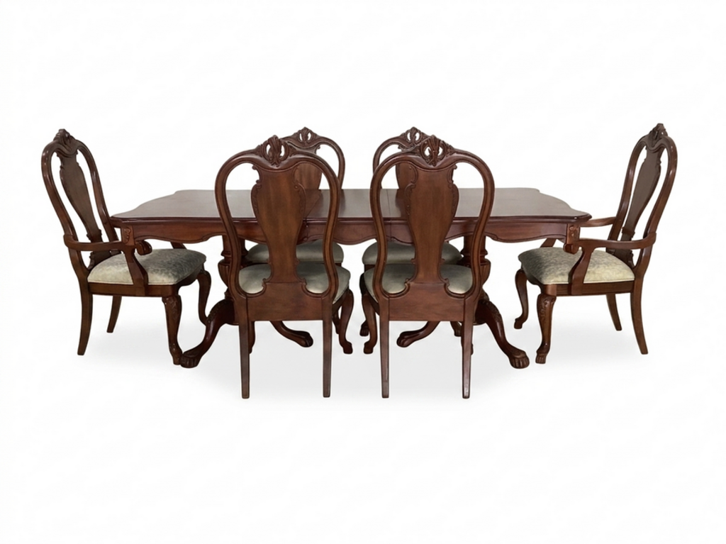 86186 Mahogany Finish 7pc Dining Set 68x44x30