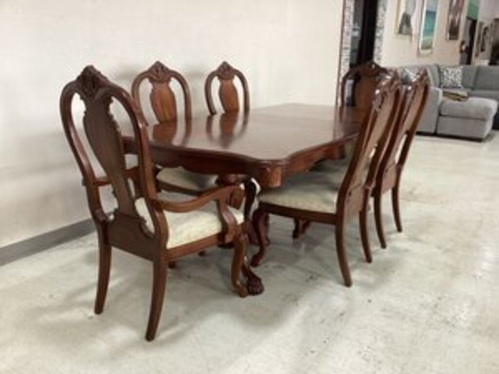 86186 Mahogany Finish 7pc Dining Set 68x44x30