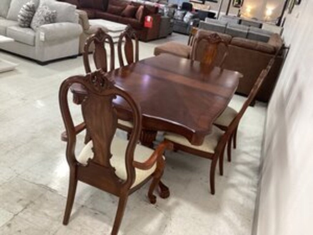 86186 - Mahogany Finish 7pc Dining Set 44x68/82/96x30