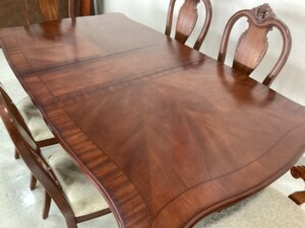 86186 Mahogany Finish 7pc Dining Set 68x44x30