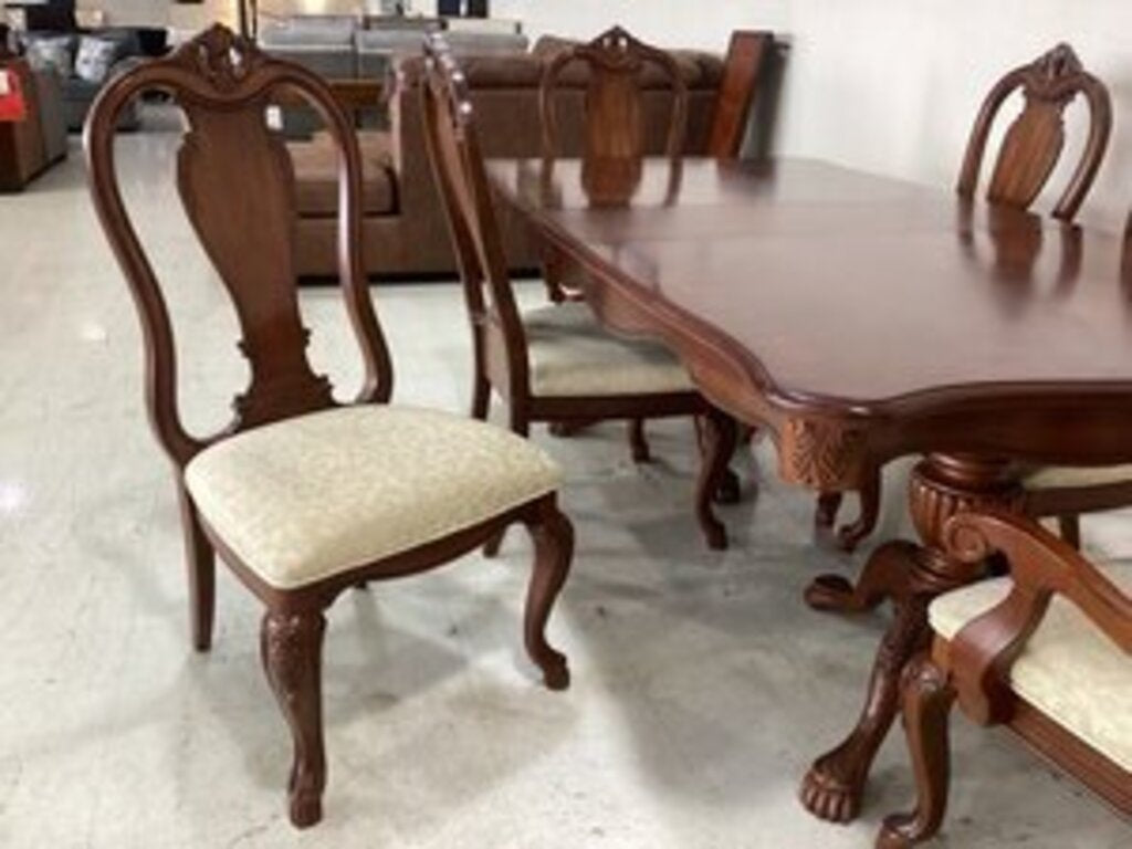 86186 - Mahogany Finish 7pc Dining Set 44x68/82/96x30