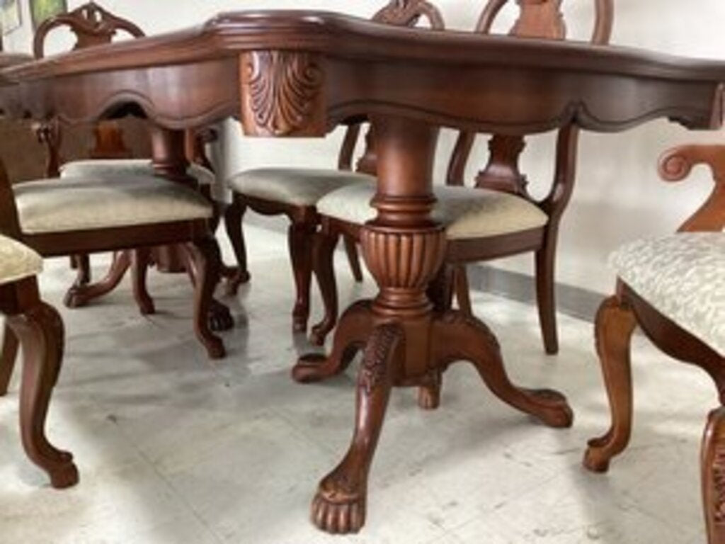 86186 Mahogany Finish 7pc Dining Set 68x44x30