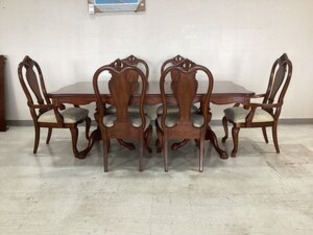 86186 Mahogany Finish 7pc Dining Set 68x44x30