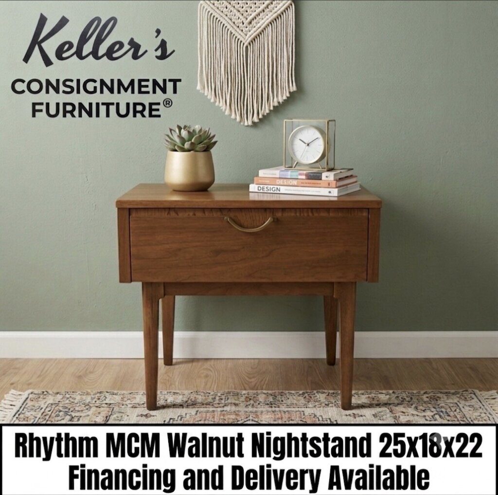 86167 - Rhythm MCM Walnut Nightstand 25x18x22