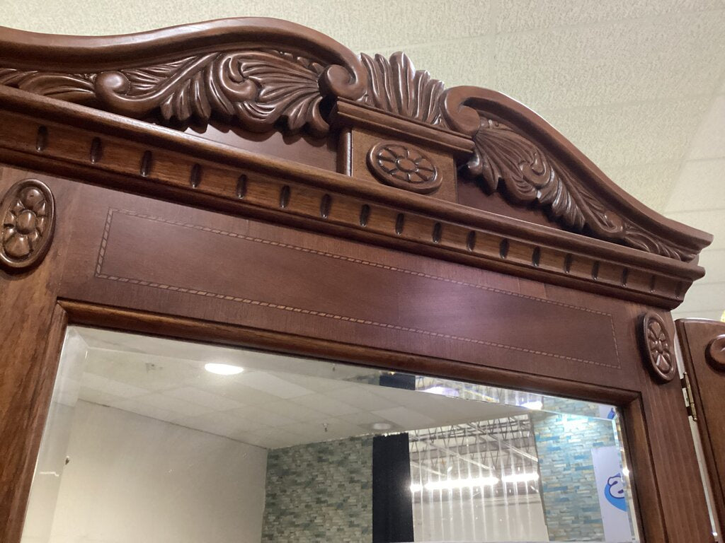 86190 Mahogany Dresser w/Mirror 72x19x38-90