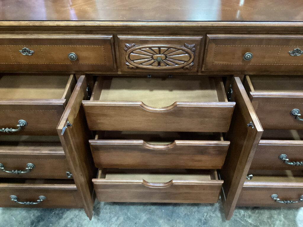 86190 Mahogany Dresser w/Mirror 72x19x38-90