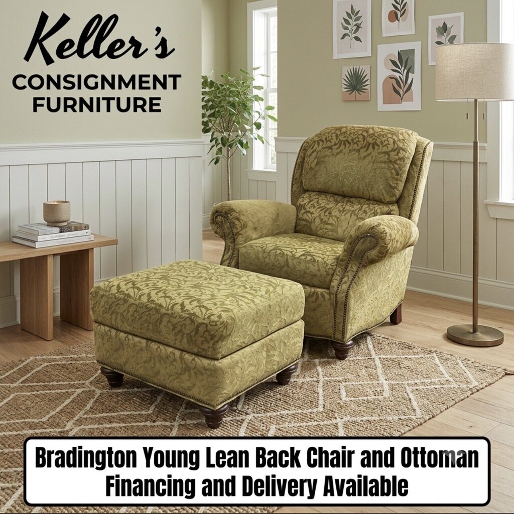 85680 - Bradington Young Lean Back Chair w/Ottoman (39x36x39)(27x23x18)