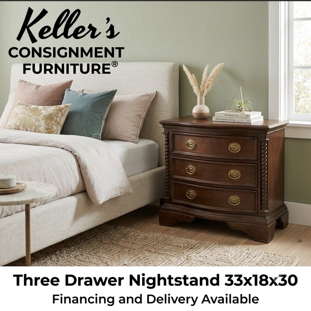 85748 - Three Drawer Nightstand 33x18x30