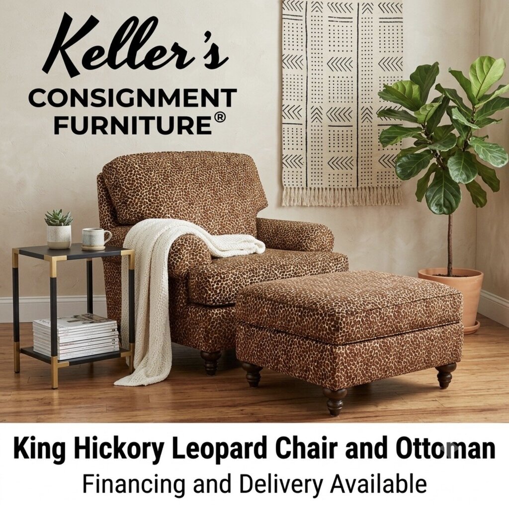 85769 - King Hickory Leopard Chair and Ottoman (40x36x36)(26x31x18)