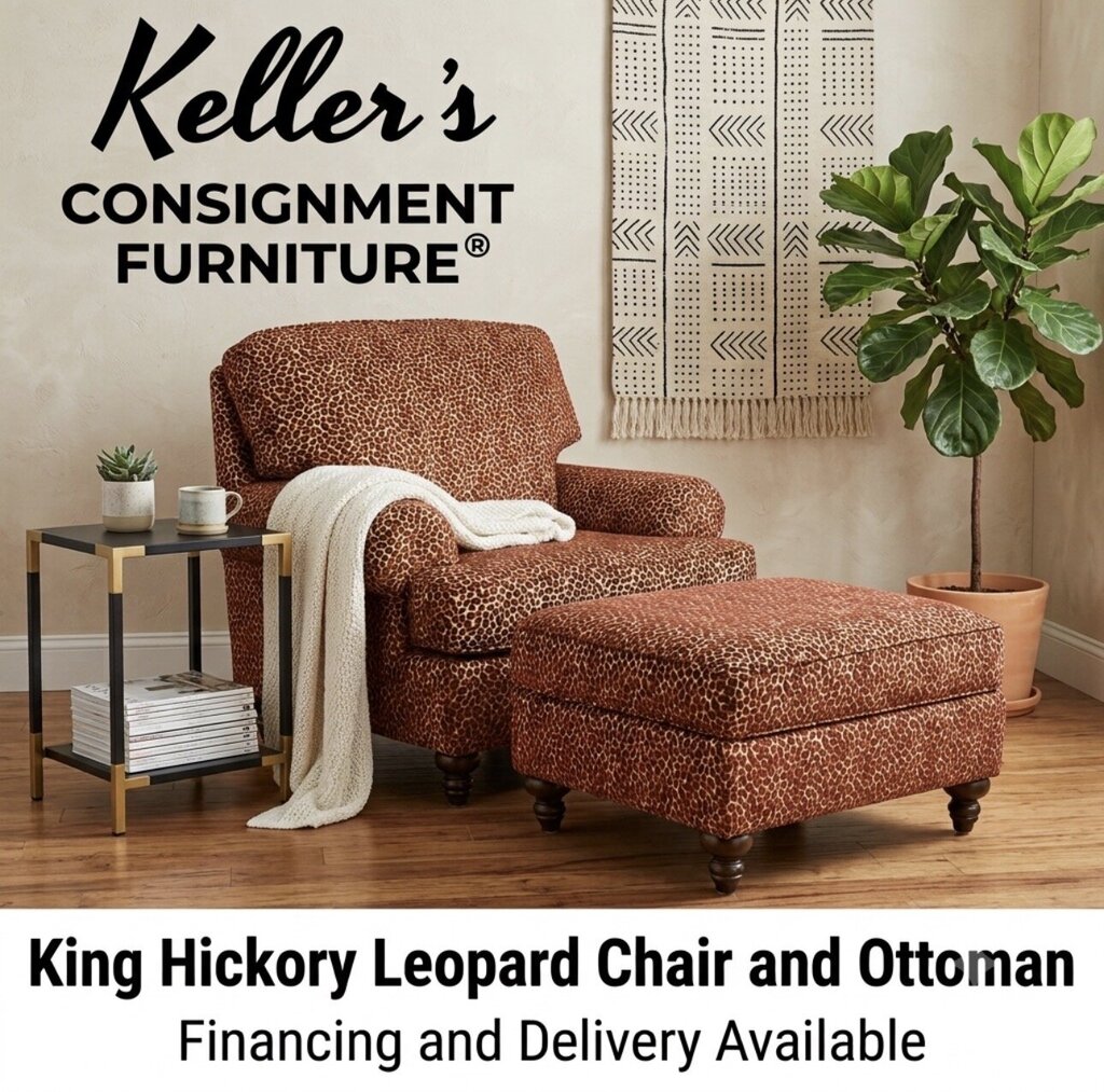 85769 - King Hickory Leopard Chair and Ottoman (40x36x36)(26x31x18)