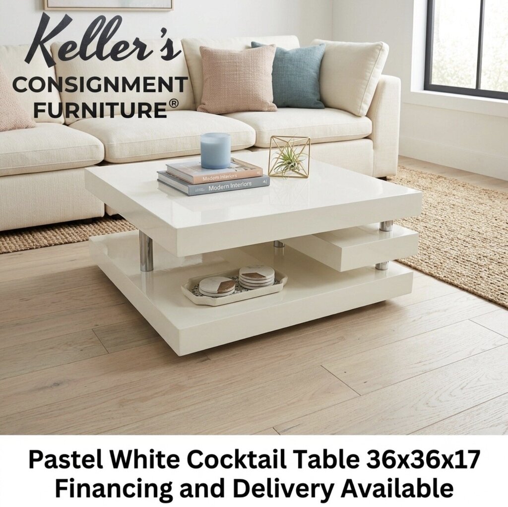 83730 - Pastel Furn White Cocktail Table 36x36x17