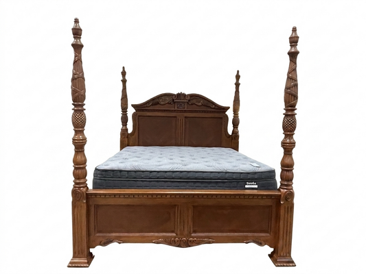 86189 Mahogany King Post Bed Frame 86x91x90