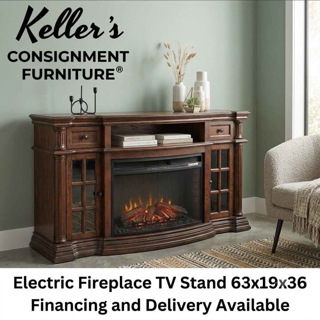 85785 - Electric Fireplace TV Stand 63x19x36