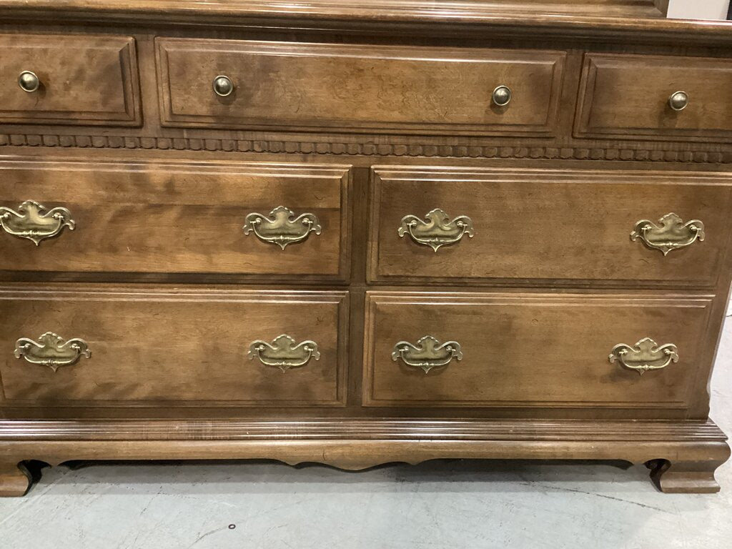 85602 Ethan Allen Classic Manor15-5202 Dresser w/Mirror 56x21x33-74