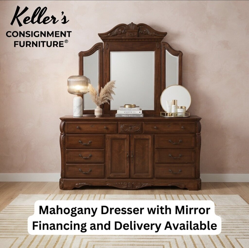 86190 - Mahogany Dresser w/Mirror 72x19x38-90