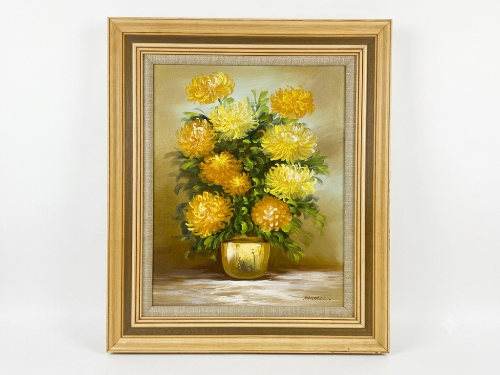 86208 Yellow Chrysanthemums Oil Painting 22x26