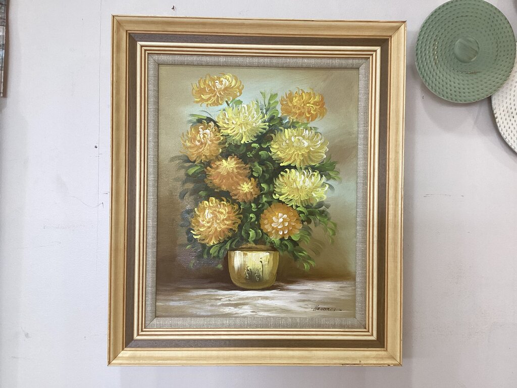 86208 Yellow Chrysanthemums Oil Painting 22x26