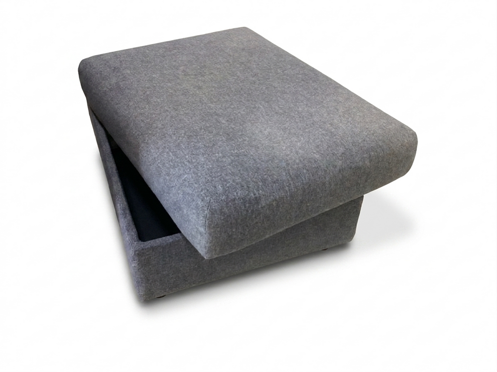 86223 Gray Storage Ottoman 37x28x16