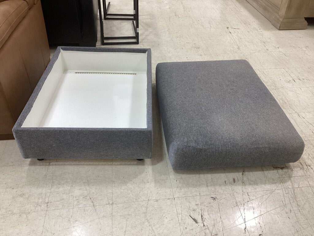 86223 Gray Storage Ottoman 37x28x16