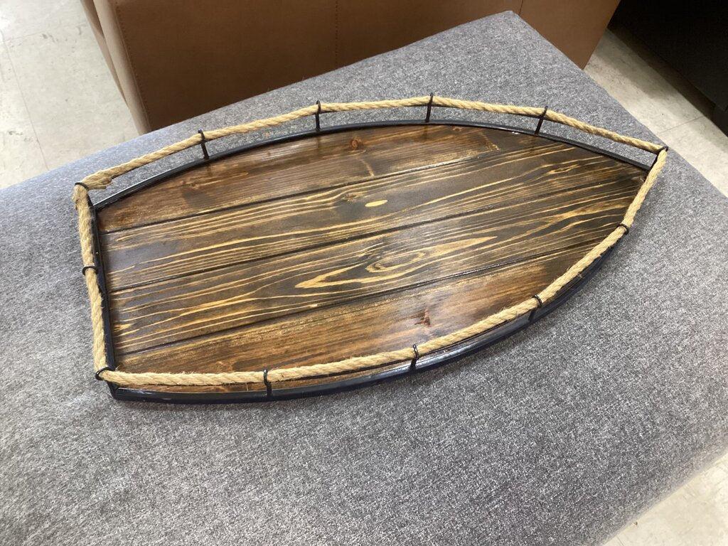 86225 Wood Planked Boat Tray 15x27x2